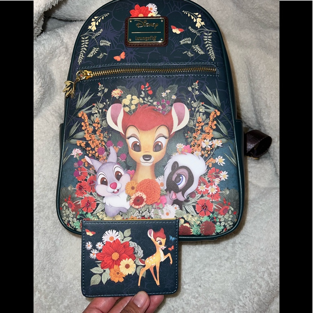 Loungefly Disney Bambi & Friends Botanical Mini Backpack & Cardholder